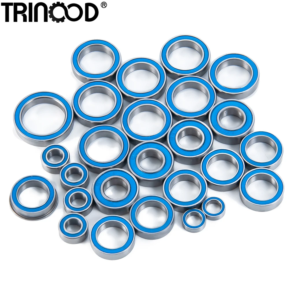 TRINOOD 26PCS Rubber Sealed Bearing Kit for 1/10 Kraton 4S BLX, Outcast 4S BLX RC Crawler Car Blue Bearing Parts