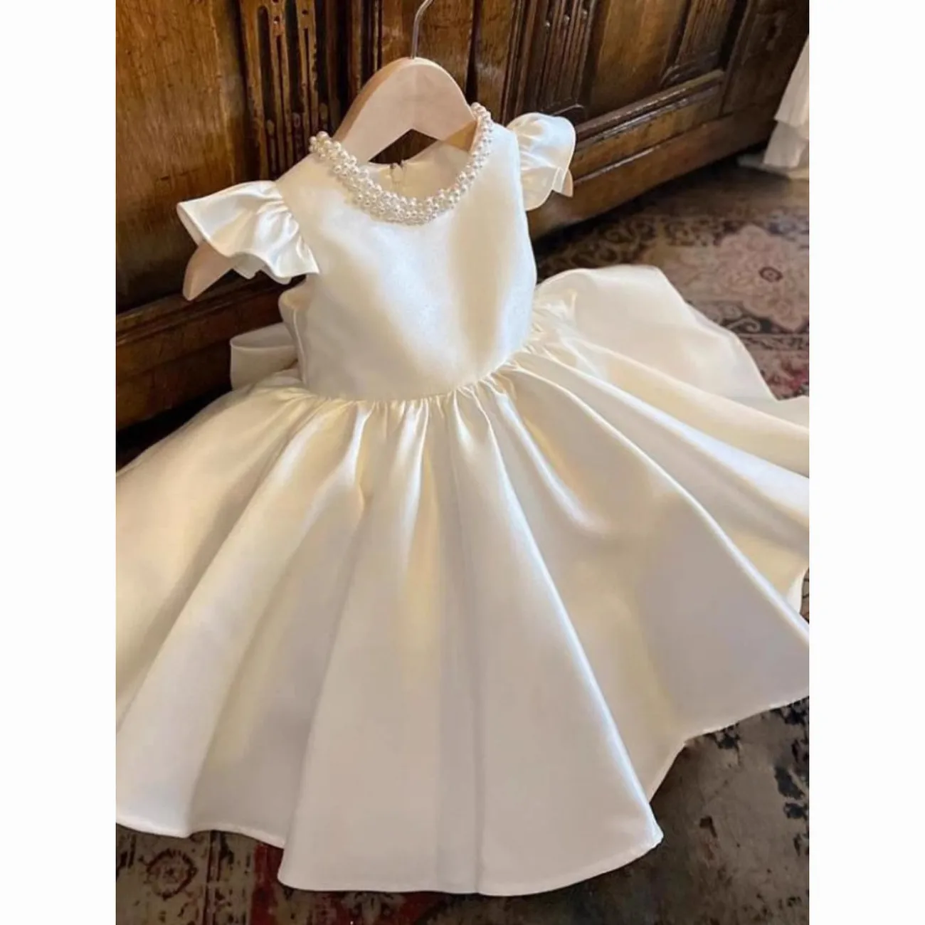 

Children's Dress Spring/Summer Girls' Dress White Wedding Dress Little Girl Princess Dress