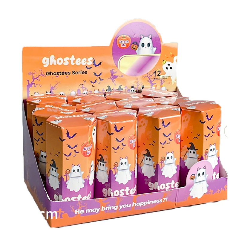 

Halloween Ghostees Angel Small Figurines for Phone Halloween Ghost phone Figurine Mini Model Doll Peel-and-stick Ornament Gift
