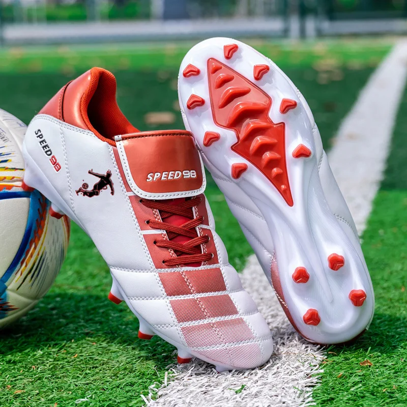 New Kids Football Boots Sport Adult Long Spikes Soccer Shoes Training Outdoor Cleats Breathable Non Slip Boys Match Comfortable