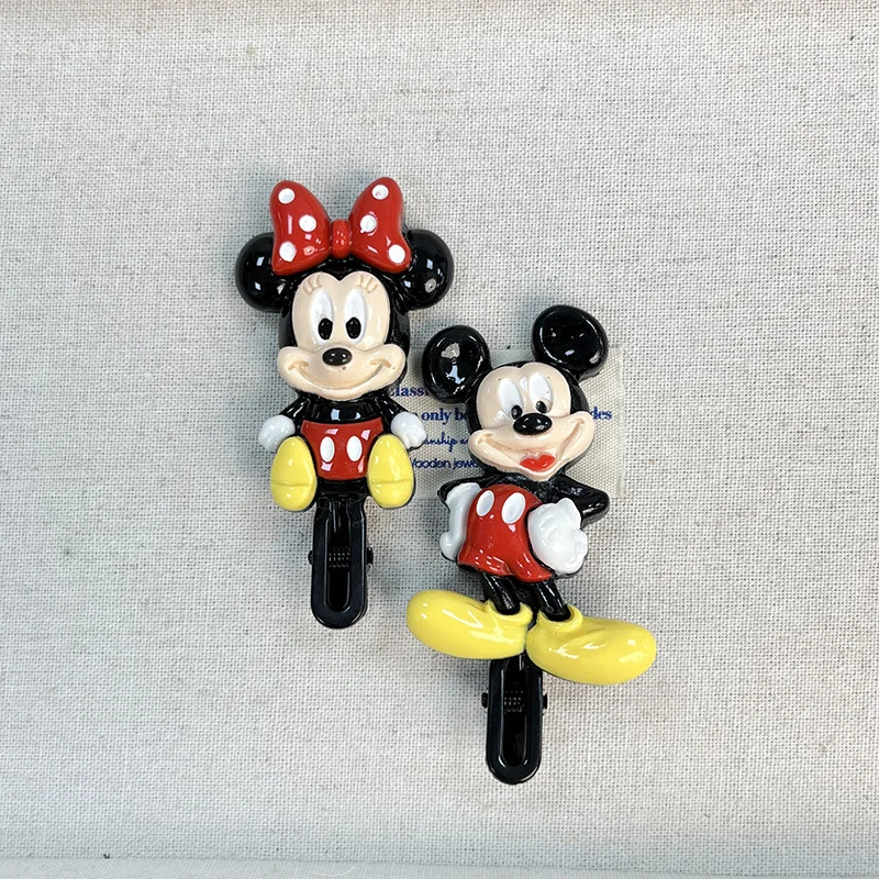 Disney Mickey Minnie Mouse Kawaii Cartoon Hairpin Versatile Girl Bangs Side Clip Sweet Lovely Headdress Creative Gifts Ornaments