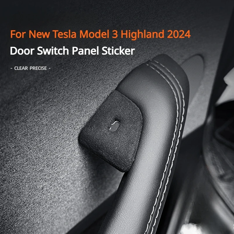 Italian Top Alcan tara Suede Door Switch Buttons Trim Cover for Tesla Model 3 Highland 2024-Up Protect Car Accessories