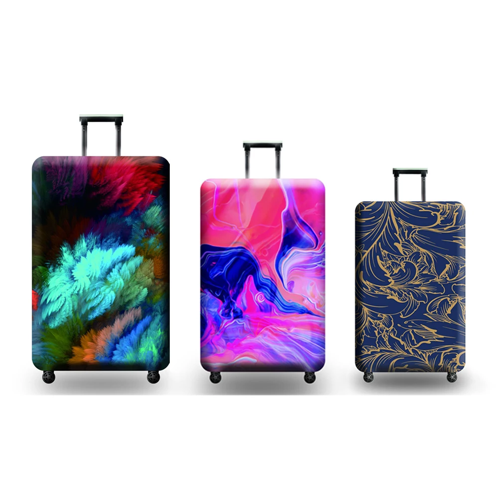 

Coloured Smoke Patterns Suitcase Protector Thicken Luggage Protective Cover Elastic Washable Anti-scratch Travel Trolley Cover