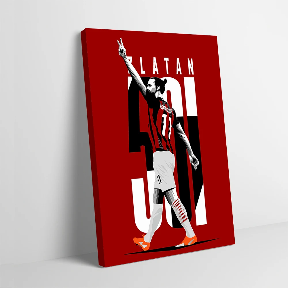 Zlatan Ibrahimovic Illustration Printing Poster Customizable Pictures Wall Art Canvas Painting Gift for Bathroom Decor Room Arts