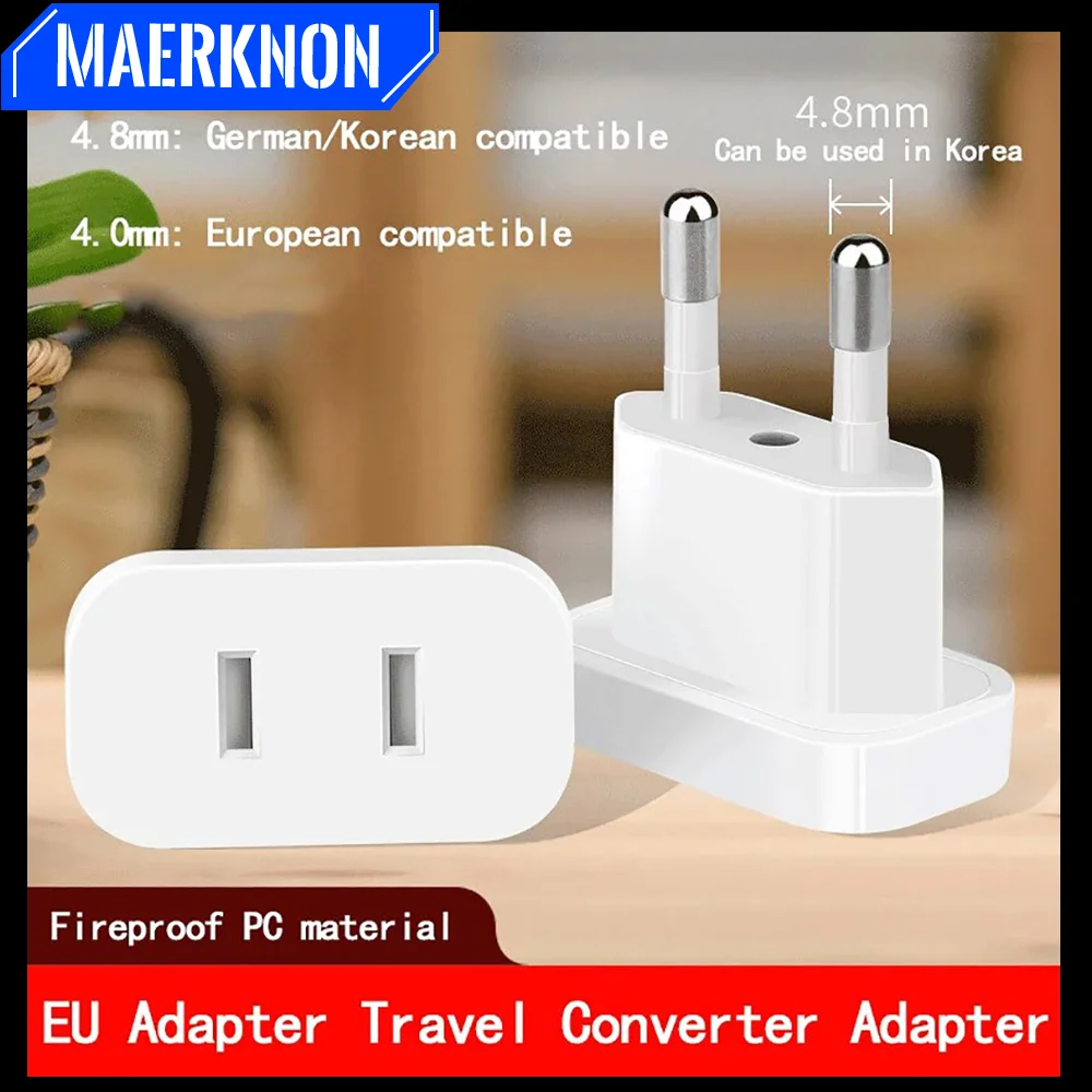 220V Power Plug EU/KR Plug to US Plug Travel Converter Adapter Stepped Plug Converter Household Gadgets By Fireproof PC Material
