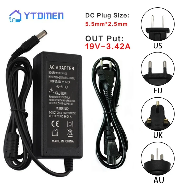 19V 3.42A Power Supply 5.5*2.5mm AC Adapter Charger for JBL Xtreme Xtreme 2 JBL Boombox Portable Wireless Speaker EU US UK AU