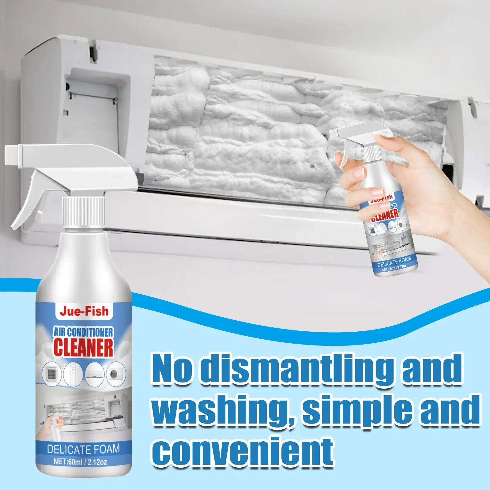 Air Conditioner Cleaner Deep Cleaning Radiators Fan Blade Remover Stain Deodorizer Smell Multipurpose Foam Cleaner Sprayer