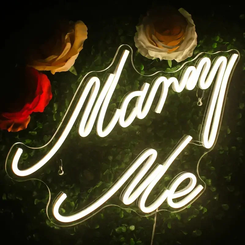 Marry Me-LED Neon Signs Wall Lights, Club Party, Shop, Home, Bedroom, Wall Hanging Light, Birthday Gift Lamps