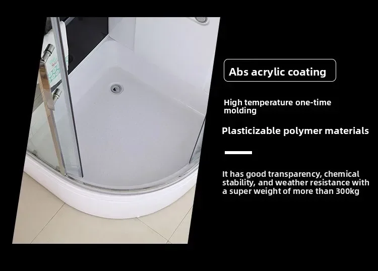 YFY  Shower Room 304 Stainless Steel Arc Fan-shaped Ultra-thick Tempered Glass Overall Bathroom