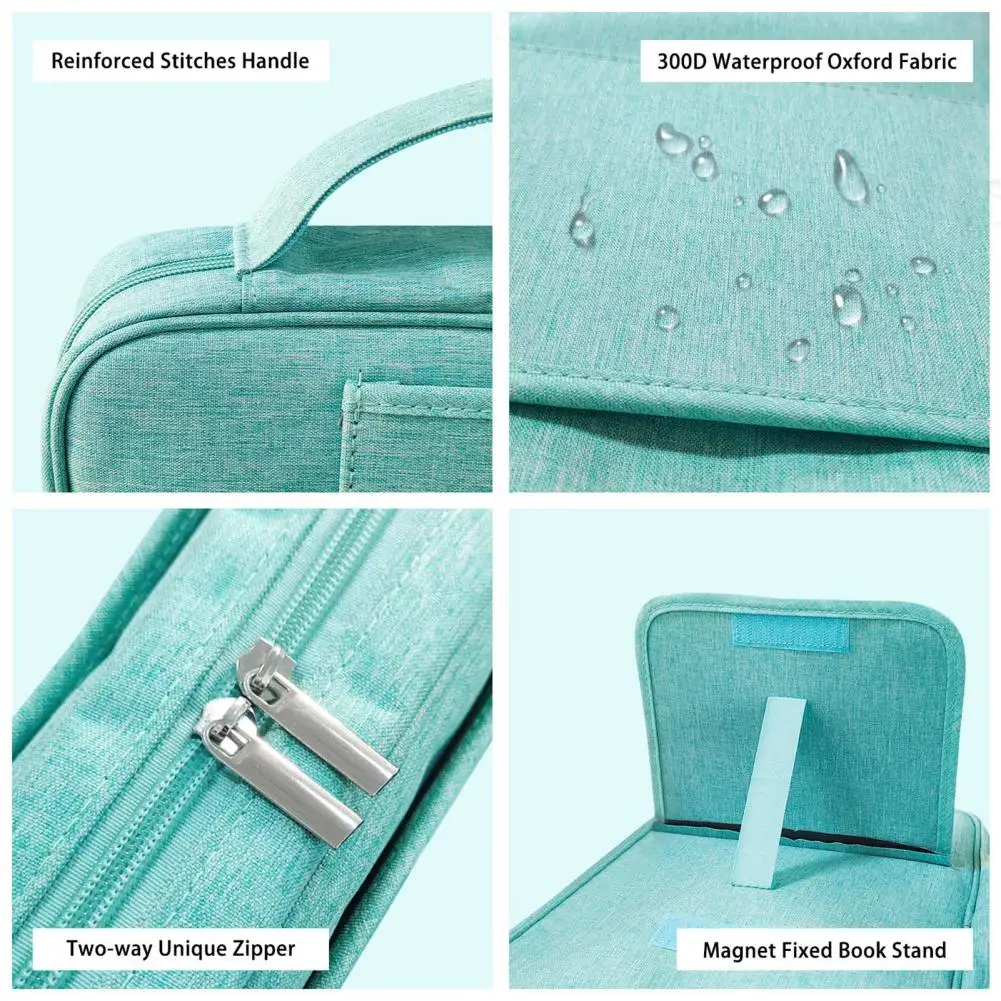Storage Pouch Capacity Zipper Binder Bag with Handle Waterproof Document File Organizer Multi-pocket Portfolio for Office