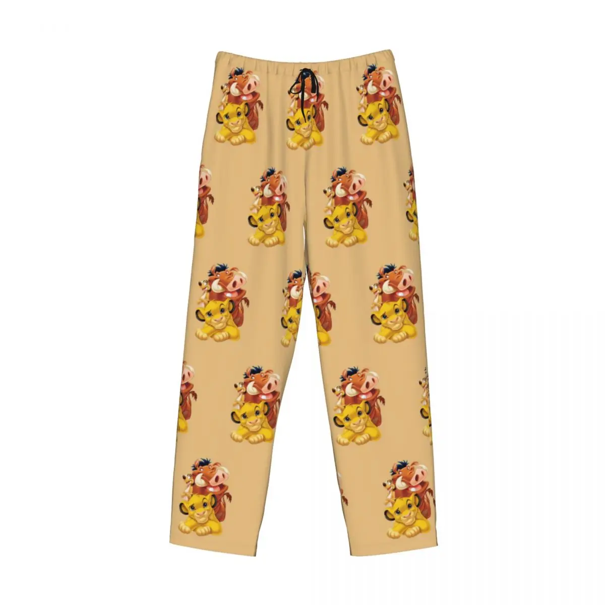 Custom Hakuna Matata The Lion King Pajama Pants Men Simba Pumbaa Movie Cartoon Sleepwear Lounge Sleep Bottoms Stretch Pockets