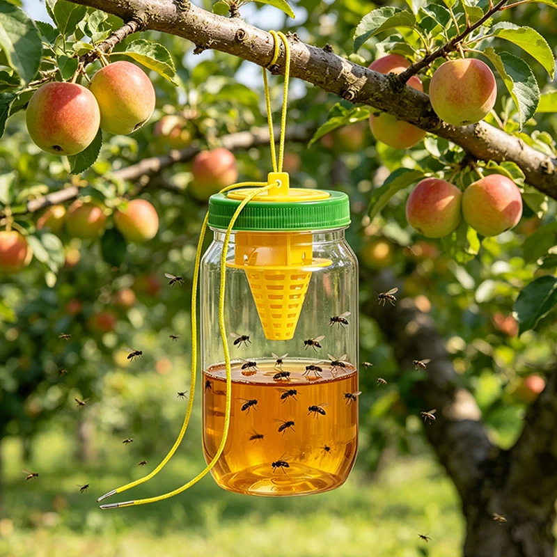 Clear Plastic Outdoor Insect Trap With Lid Effective Insect Trap Catcher Anti Fruit Fly Wasps Orchard Garden Pest Control Tools