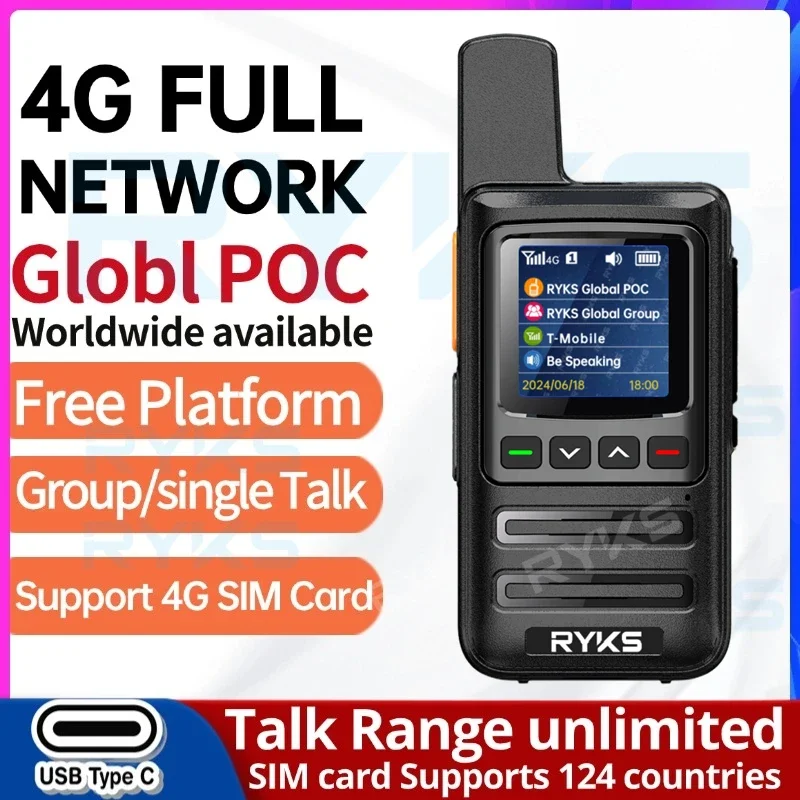 Walkie Talkie Phone 4G Network Mobile Radio 100 Miles Long Range Handheld Two way radio outdoor