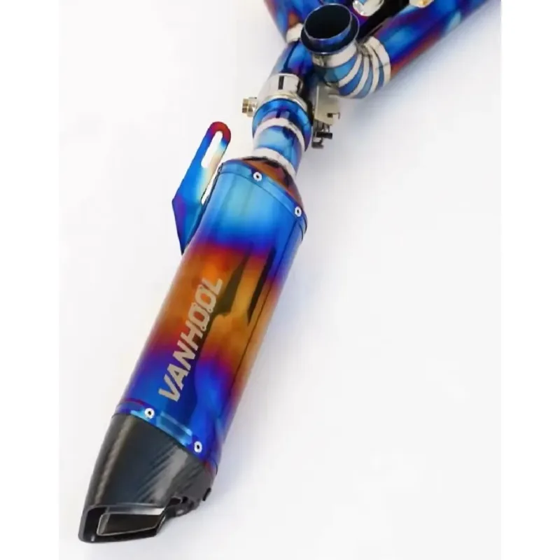 

STLF Titanium Blue Color Carbon Fibre Motorcycle Muffler Motorcycle Exhaust Muffler Universal Motorcycle Muffler