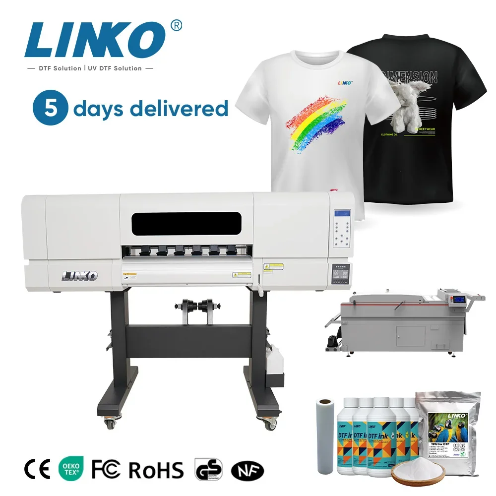 LINKO 24-Inch A1 DTF Printer with i3200 4 Print Head T-Shirt DTF Printer Printing Machine Direct to Film Printer for shirts