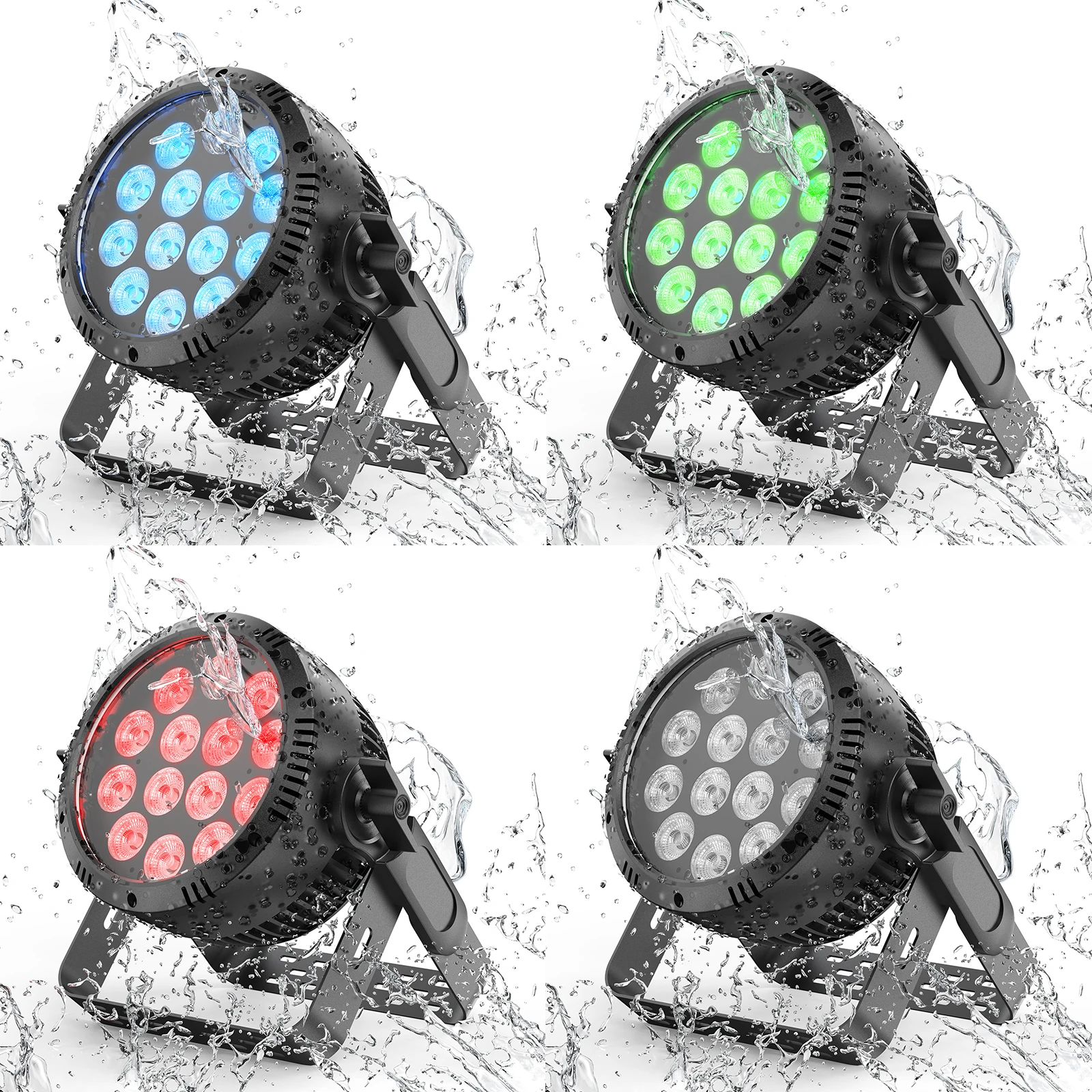 

Datewink 4Pcs 200W Waterproof 14LEDs Par Lights RGBW Stage Lighting Effect DMX For Outdoor DJ Disco Party Wedding Christmas Club