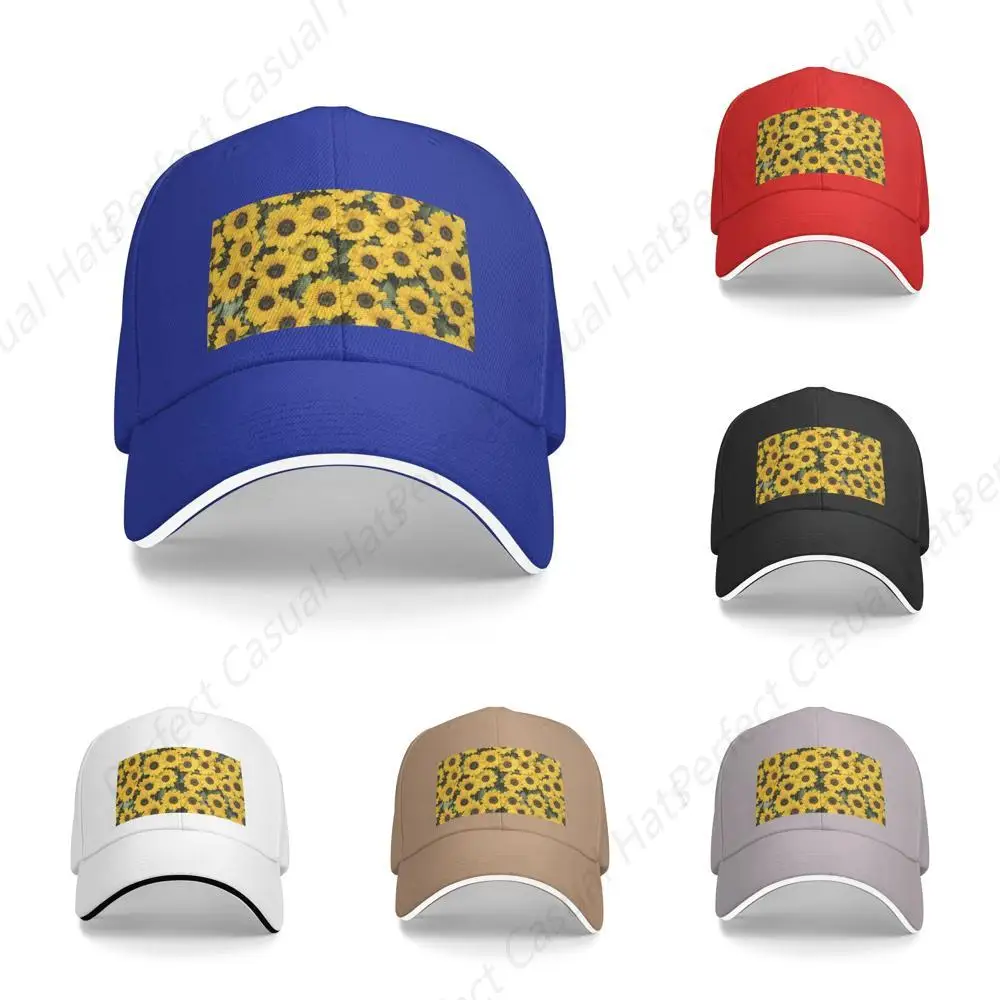 

Hot-Selling Beautiful Sunflower Printing Hat Sandwich Caps Peaked Caps Trucker Hat Men Women Outdoor Sport Travel Sun Visor