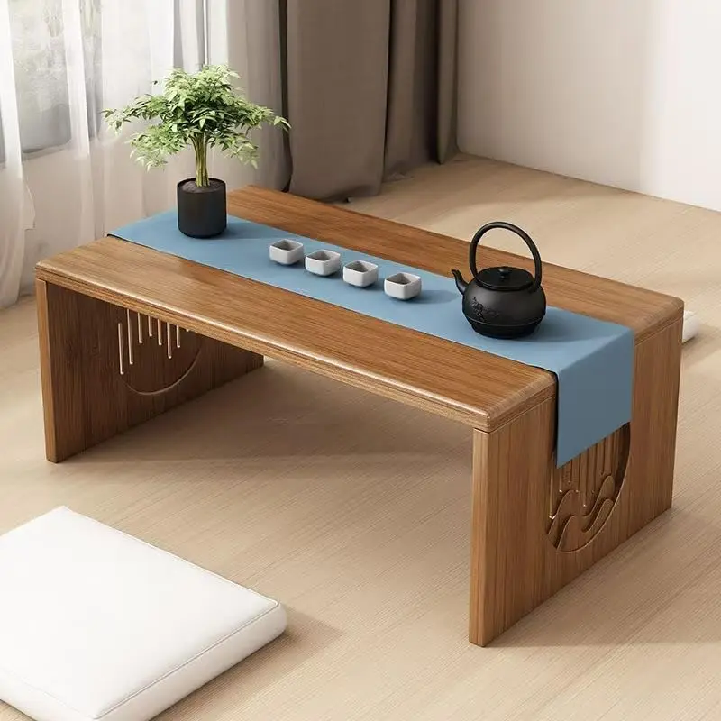 Japanese Folding Coffee Table Foldable Floor Table Bamboo Low Tables No Assembly Unique Portable for Sitting Café Tables
