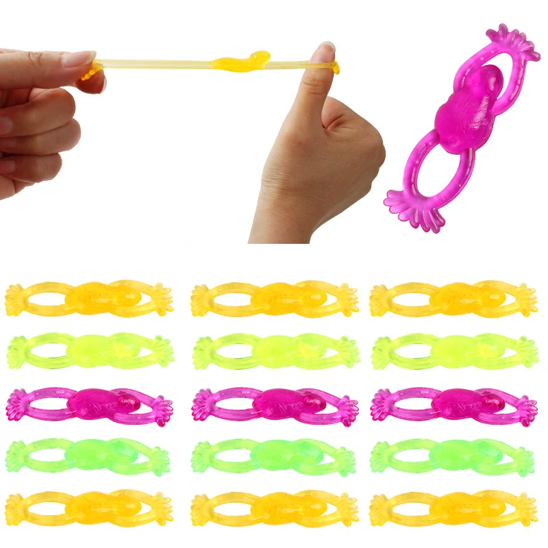 New And Interesting Venting Toys Elongated Frog Animal Slingshot TPR Soft Material Bouncing Frog Children Decompression Toys