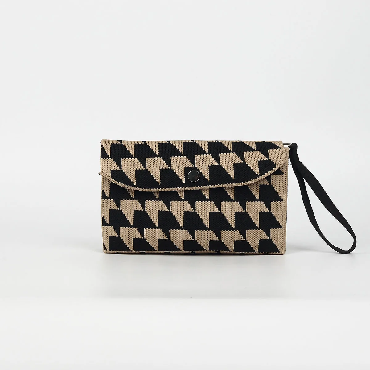 

Модный кошелек с узором «гусиные лапки», прочная и дышащая вязаная сумка, большая вместимость, чехол для очков для мобильного телефона, ключи, подходит для повседневной работы, покупок одежды, подарков для мамы, девочки