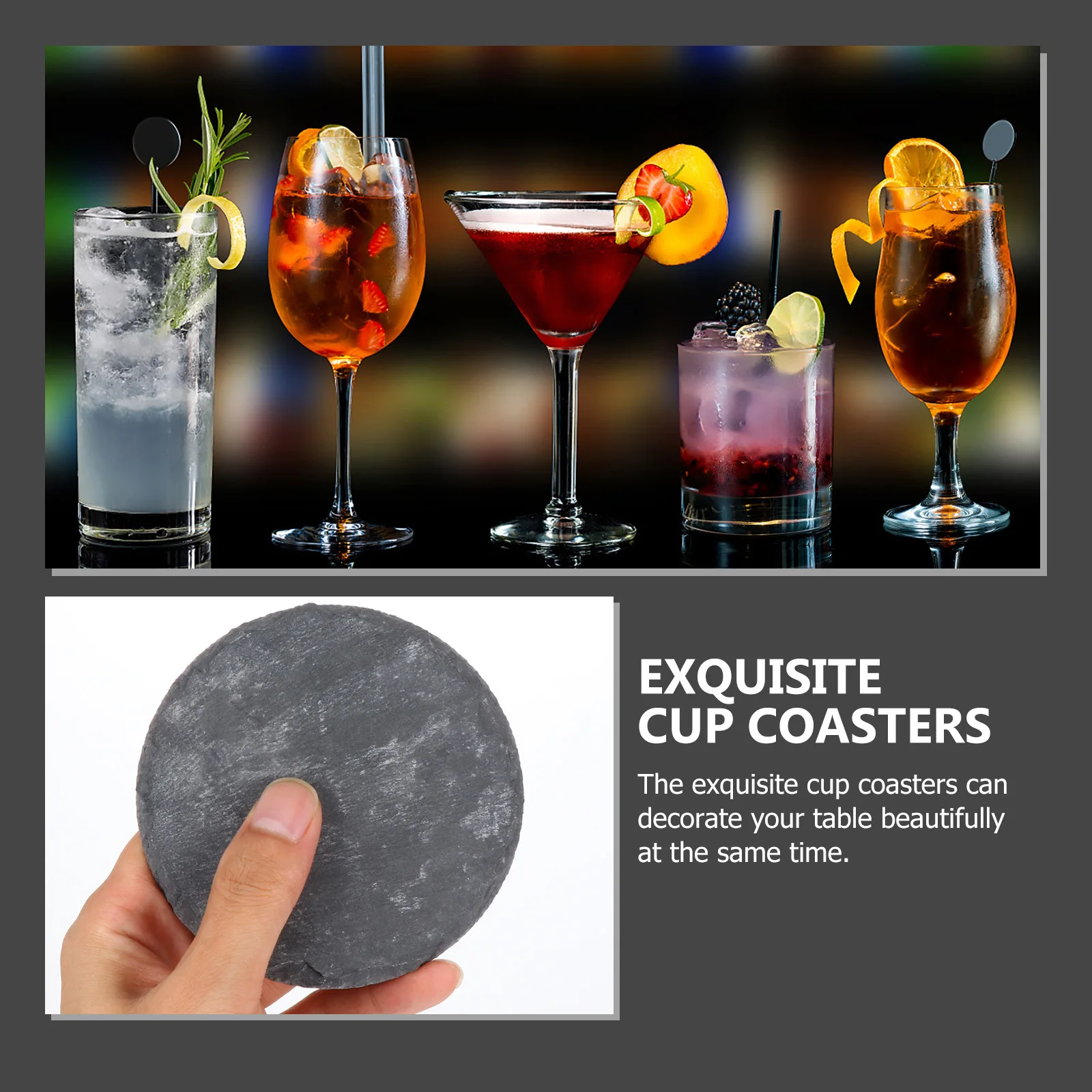 

2 Pcs Cup Mat Anti-skid Coaster Cups Place Mats Non-slid Coasters Pad for Kitchen Home