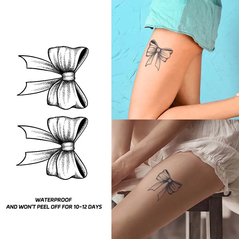 Bowknot Long-lasting Waterproof Temporary Tattoo Sticker, Realistic Non-reflective Fake Tattoo, for Men and Women