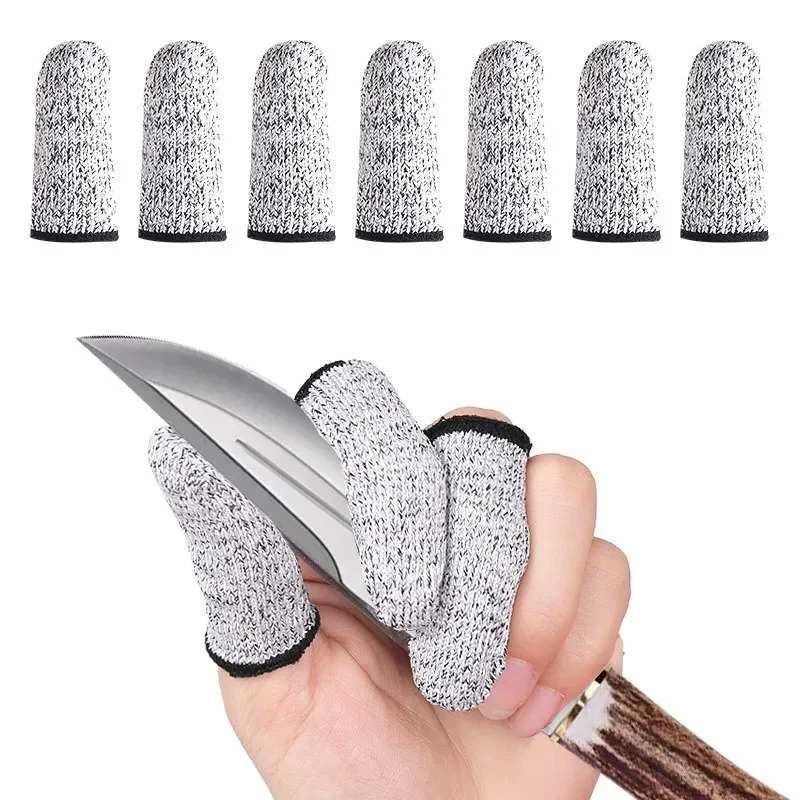 10/30pcs Anti-Cut Finger Cover Finger Protector Sleeve Level 5 High-strength Safety Anti Cut Fingertip Gloves Kitchen Tools