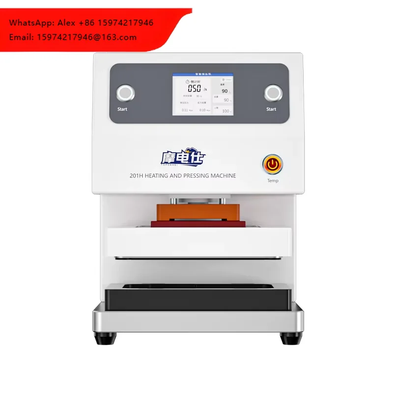 TBK201H Intelligent Pneumatic Hot Press Machine For IPhone Android Back Cover Middle Bracket Camera Ring Press Repair