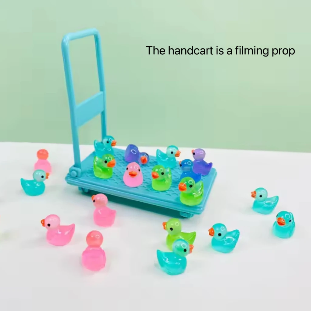 20 Piezas de Adornos de Patitos Brillantes en la Oscuridad, Mini Adornos Transparentes en 3D para Carcasas de Teléfono, Horquillas Creativas y Decoración de Joyería