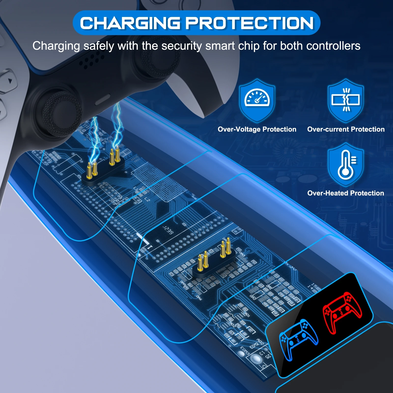 PS5 تحكم شاحن مزدوج سريع شاحن حوض ل بلاي ستيشن 5 تحكم لاسلكي غمبد شحن محطة ل PS5 اكسسوارات