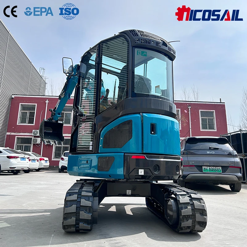 

Мини-экскаватор NICOSAIL OKW35E 3,5 тонны с нулевым выносом задней части и гидравлическим отвалом (дозером)