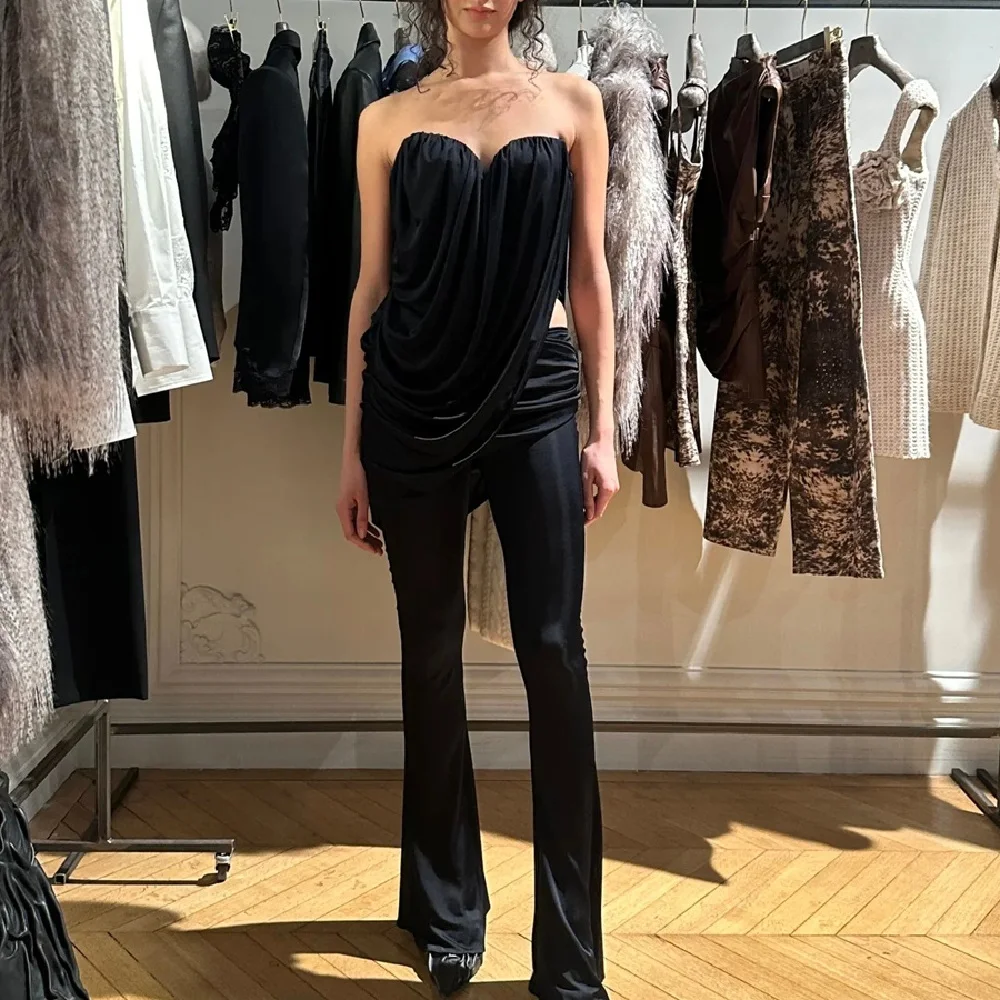 

2026 Women's Tops, Bandeau Tops, Vests, Pleated, Irregular, Corsets, Sexy, Women's Clothing, Wrap-up, Y2K New Fashion, Pullover