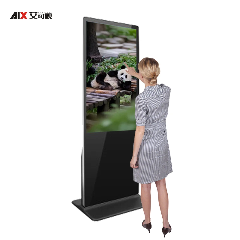 

55 Inch Android Touch Screen Display Advertising Player Ultra Thin Lcd Indoor Floor Standing Digital Signage