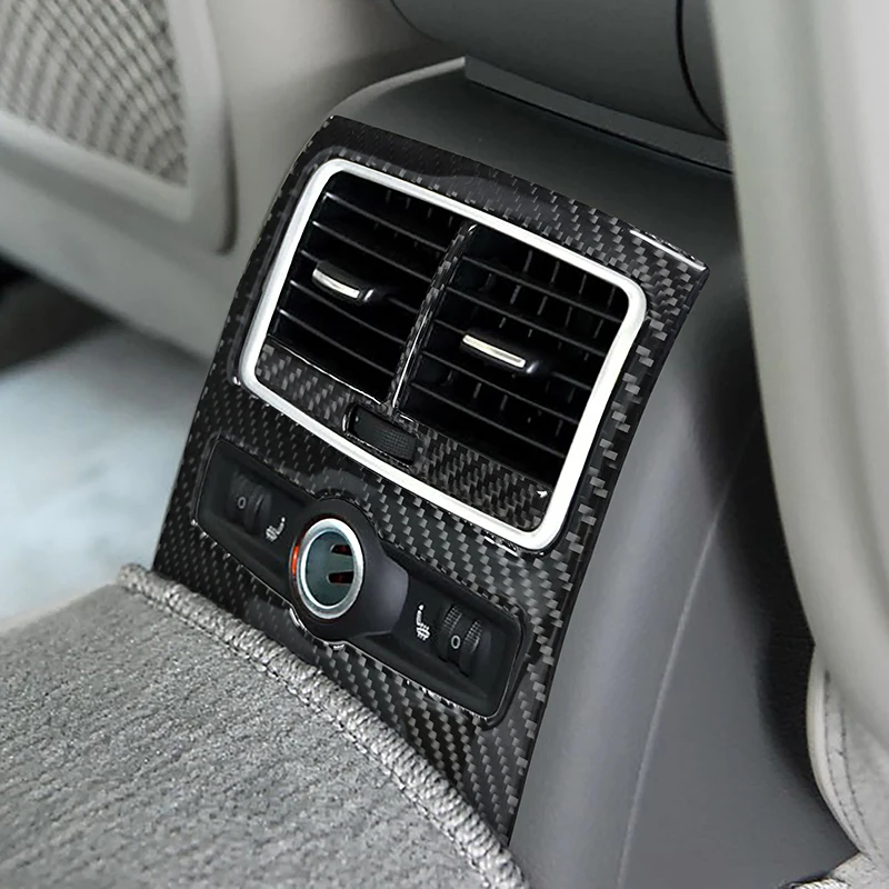 

Carbon Fiber Rear Air Conditioning Vent Frame Decoration Cover Trim For Audi A6 C6 2005-2011 Interior Accessories