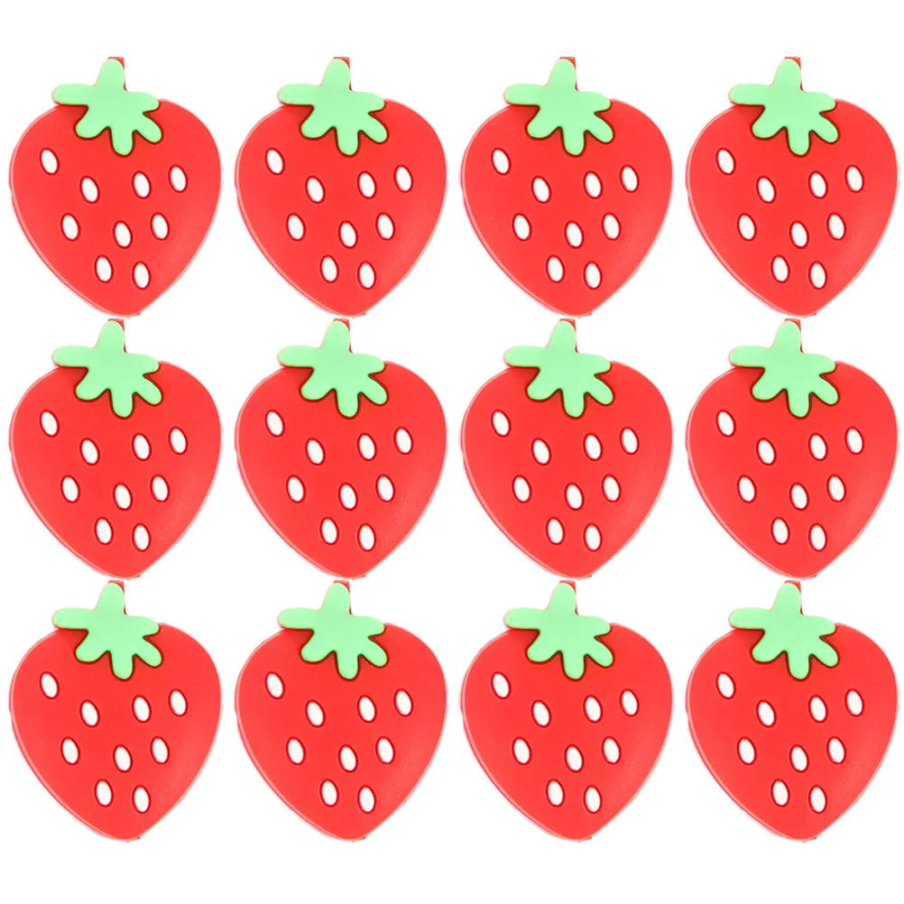 

12Pcs Silicone Tennis Racquet Dampener Strawberry Design Vibration Dampeners Reduce Racket Shock Improve Stability Decorative