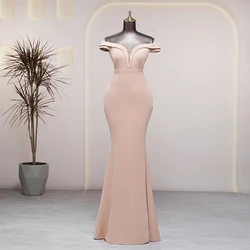 Exquisite Khaki Off Shoulder Long Mermaid Slim Side Slits Evening Dresses Women Prom Party Dresses robes de soirée Bride dresses