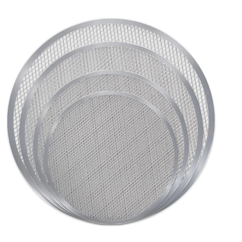 H8WB Aluminum Alloy Seamless Pizza Screen Nonstick Mesh Net Baking Tray Kitchen Tool