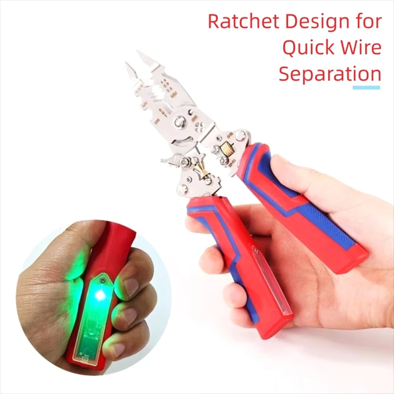 DTA5 9 in 1 Multifunctional Wire Stripper with Electricity Measurement, Wire Stripping Crimping Tool for Electrician