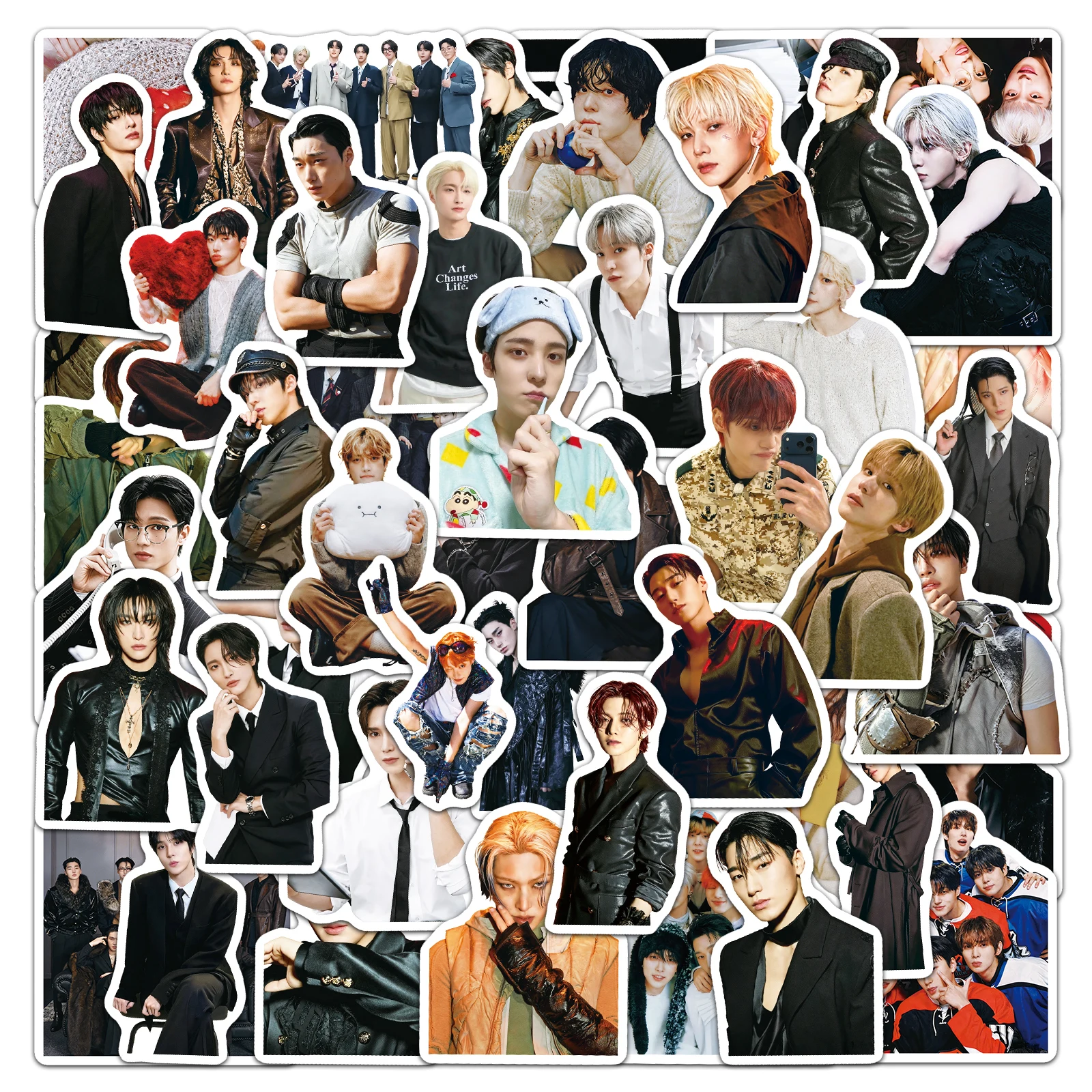 50Pcs Cute Handsome Idol ATEEZ Waterproof Sticker Skateboarding Retro Home Decal Sticker