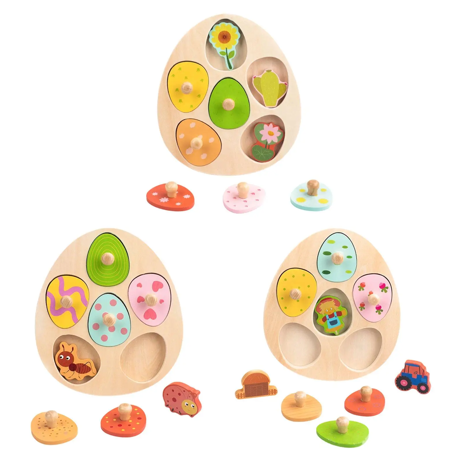 Puzzle in legno per bambini Regalo di compleanno di Pasqua Puzzle colorati per bambini