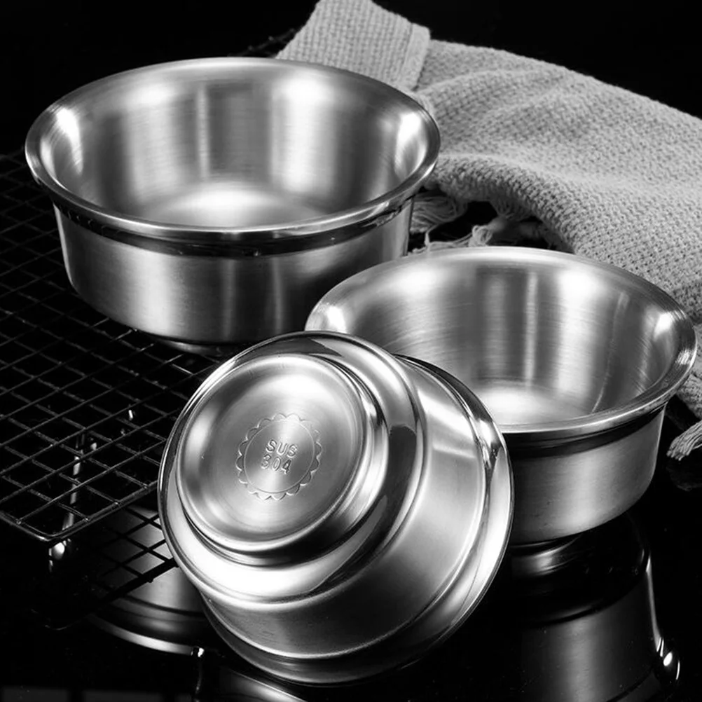 

Stainless Steel Double-Layer Rice Bowl Soup Bowl 16cm Large Anti-Scald Shatter-Resistant Porridge Food Bowls Food Bowls
