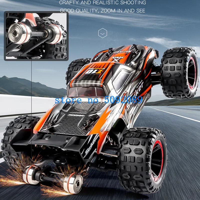 Amortiguador de Metal profesional 1:14 RC Drift Racing Car, 80 KM/H, sin escobillas, totalmente impermeable ESC, camión de Control remoto de alta velocidad