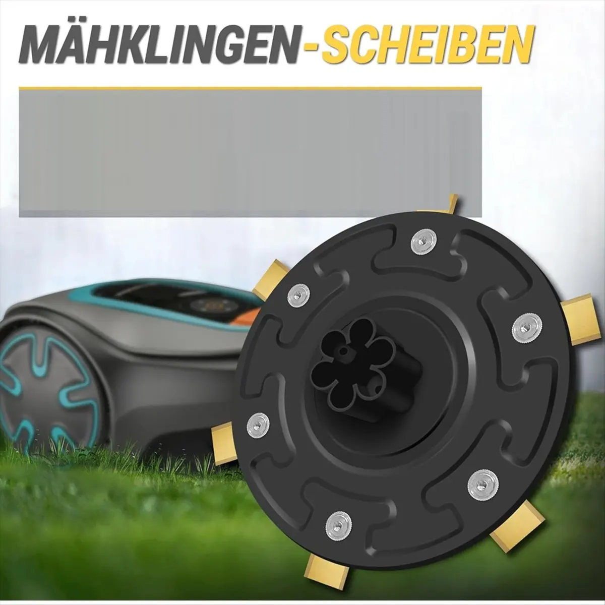 (A02R) Roboter-Rasenmäher-Tuning - Drehscheibe für Gardena Minimo & Husqvarna Automower Aspire - Klingenplatte mit 6 Klingen