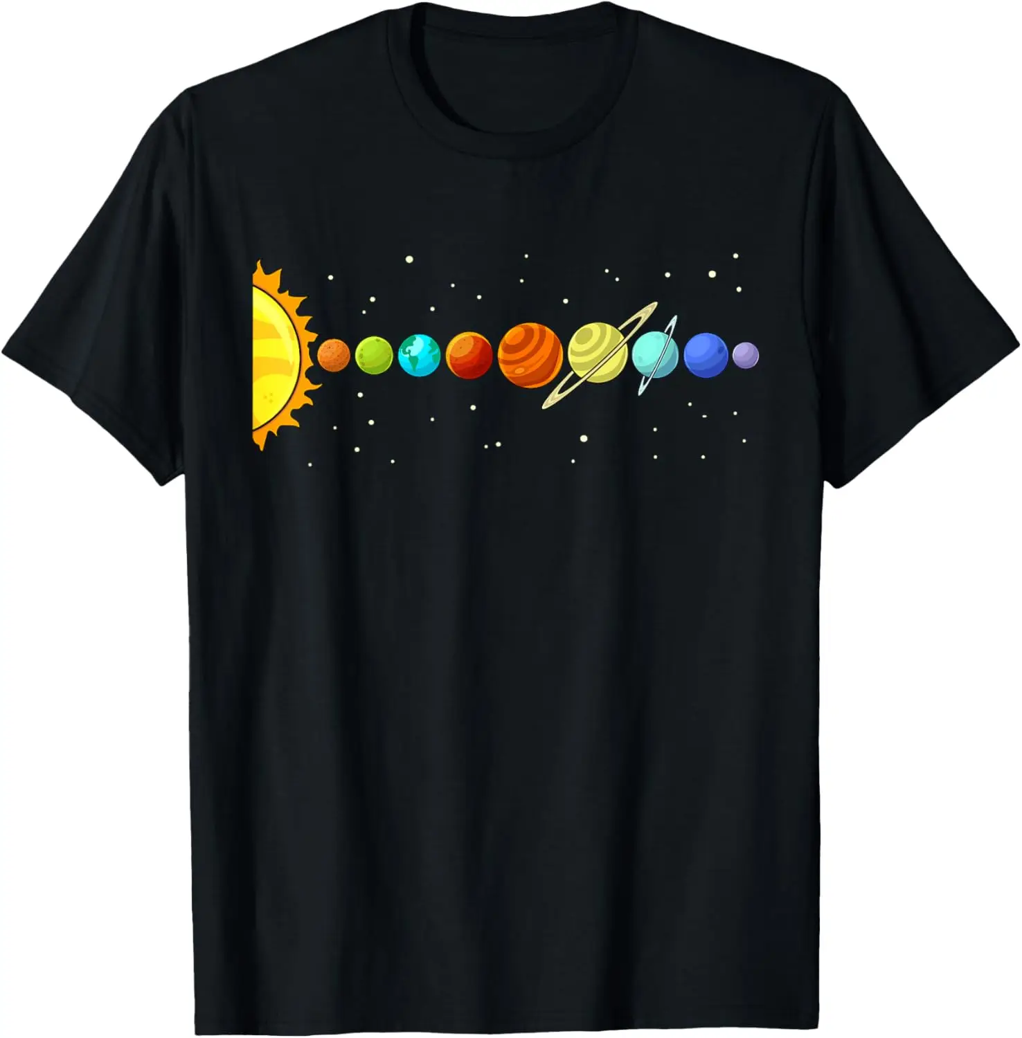 メンズカラフル惑星ソーラーシステムTシャツ,宇宙科学Tシャツ,男の子