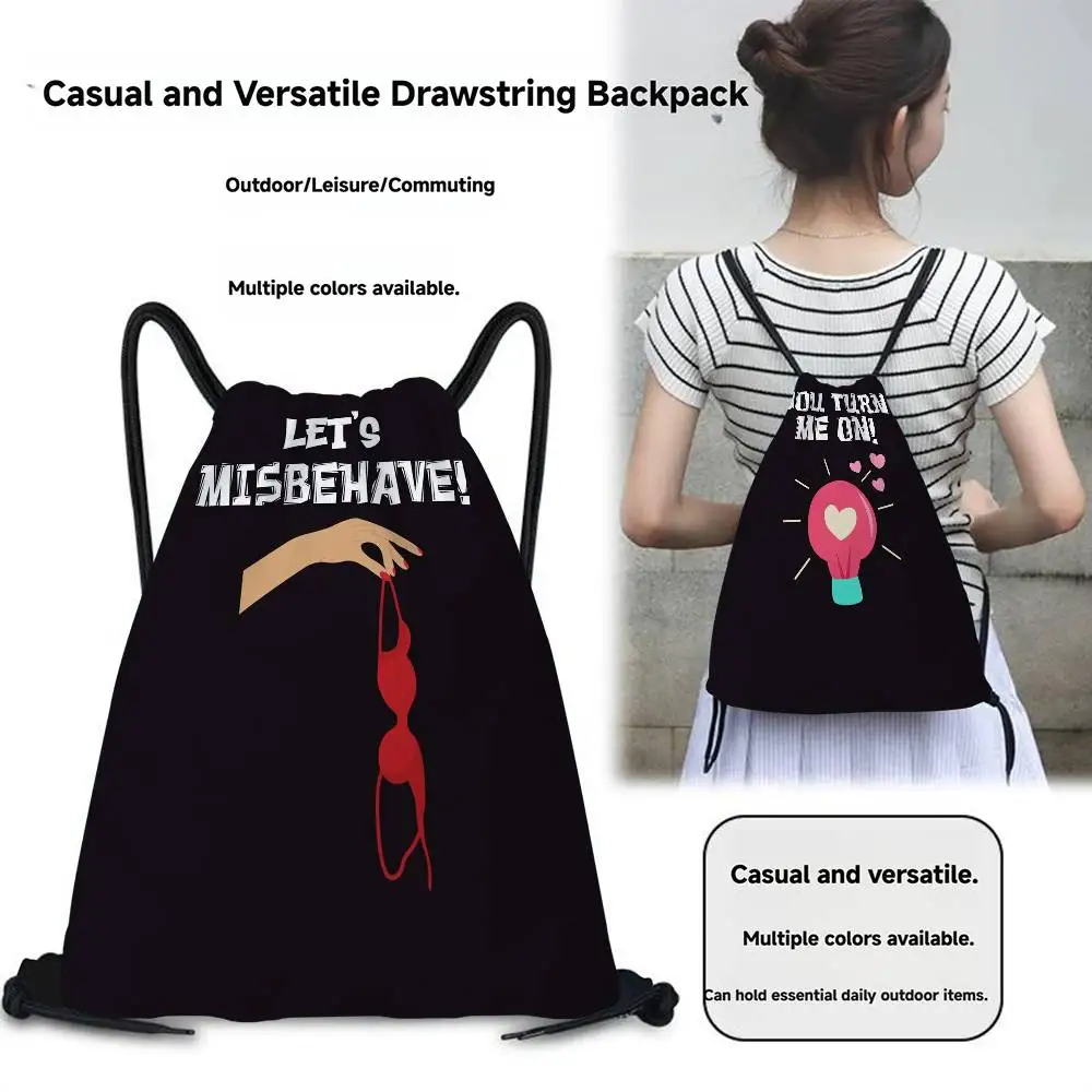 حقيبة ظهر برباط من قطعة واحدة لعيد الحب المشاغب ميمي، حقيبة ظهر برباط قابلة للتعديل، حقيبة تخزين، جيب برباط #4
