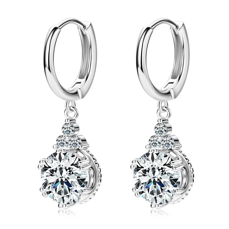 Lnngy Brilliant 6,5 mm-8 mm Moissanit-Ohrhänger für Damen, 925er Sterlingsilber, Tropfenohrring, Hochzeit, Verlobung, Party, Schmuck – Detail 12