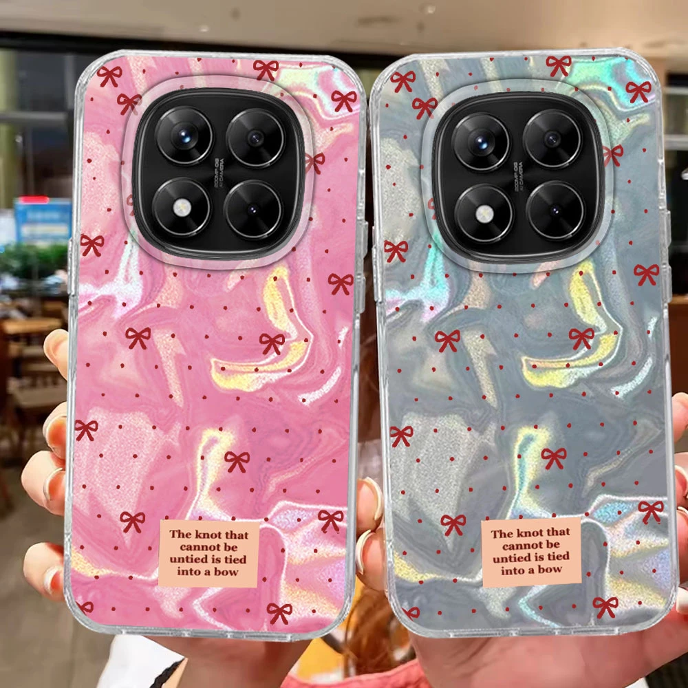 Schwarze Polka Dot Bowknot Handyhülle für Xiaomi Redmi Note 14 15 13 12 11 10 11S 10S 8 9 Pro 15C 14C 13C 9A A5 9C A3 A1 A2 Abdeckung
