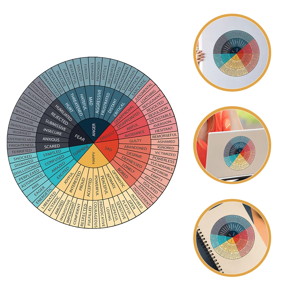 Emotion Wheel Sticker Scrapbooking Stickers Laptop Computer Round Phone Case Pvc Office