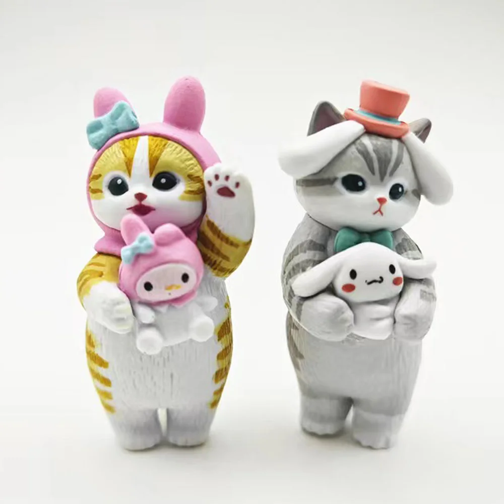 Mofusand Stitch Labubu Shark Cat Cos Sanrio Blind Box Kuromi Cinnamoroll My Melody Character FiguresToy Dolls Fans Children Gift