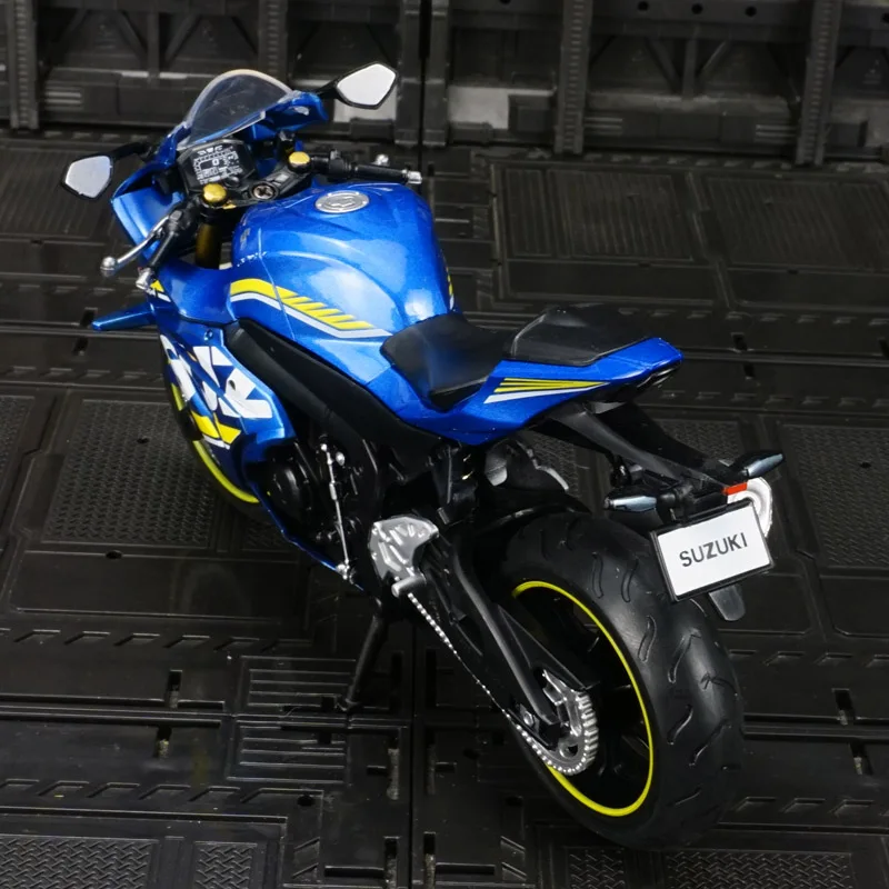 1:12 suzuki GSX-R1000 motocicleta brinquedos modelos carros diecast liga absorção de choque motores deslizantes ornamento presentes para crianças aniversário